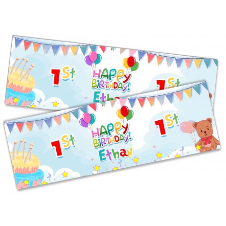 Bear Party Birthday Banner