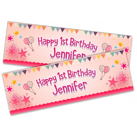Pink Party Birthday Banner