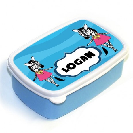 Zebra - Blue Lunch Box
