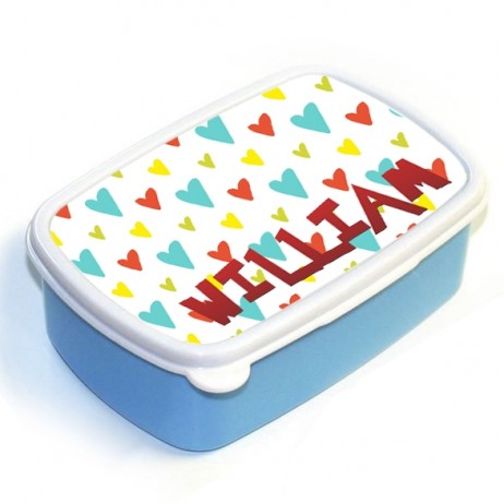 Hearts - Blue Lunch Box
