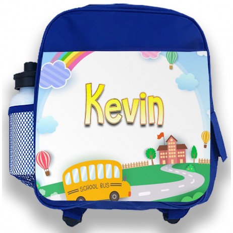 School Bus Blue Backpack