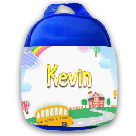 School Bus Blue Lunch Bag
