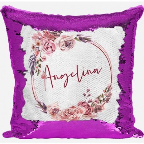 2 - Floral Collection - Sequin Cushion