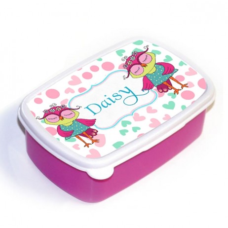 Owl - Pink Lunch Box