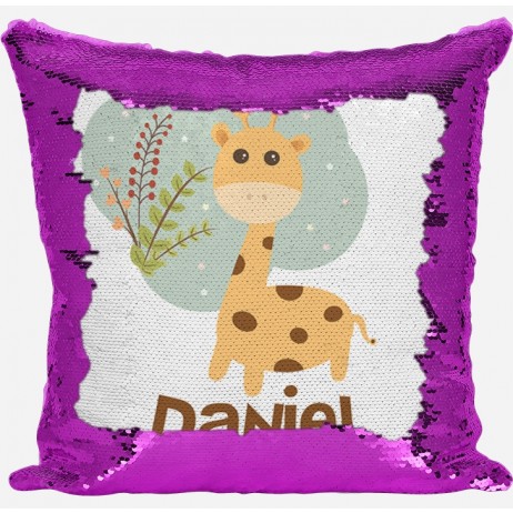 Giraffe - Sequin Cushion