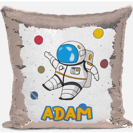 Spaceman - Sequin Cushion