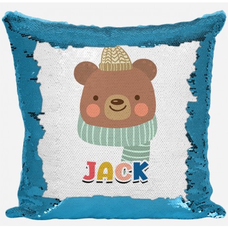 Bear - Sequin Cushion